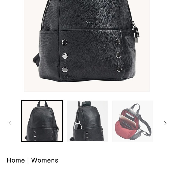 Gray Leather Backpack with Silver Accents - Picture 5 of 5